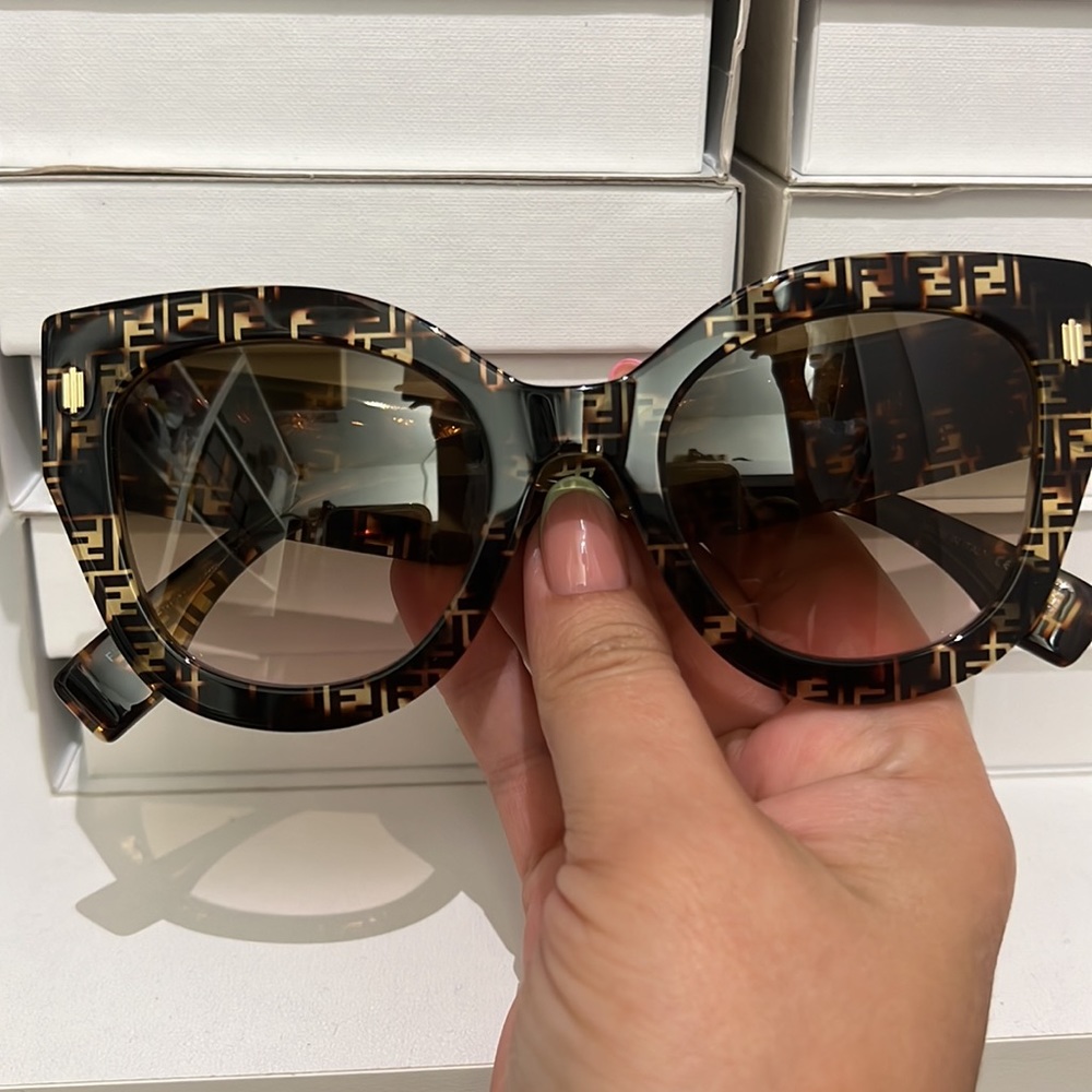 FENDI FF0435/S H7P PATERN HAVANA SUNGLASSES - Picture 8 of 8